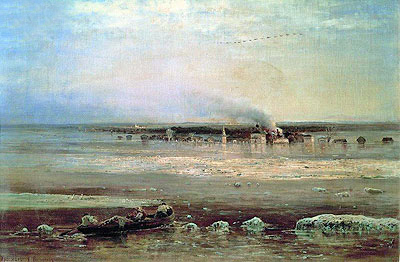 Flood of Volga near Yaroslavl, 1871 | Alexey Savrasov | Gemälde Reproduktion