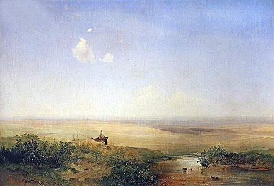 Steppe. Afternoon, 1852 | Alexey Savrasov | Gemälde Reproduktion