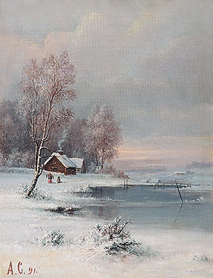 Coast during Winter, 1891 | Alexey Savrasov | Gemälde Reproduktion