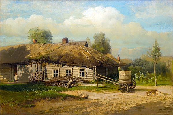 Landscape with a Hut, 1866 | Alexey Savrasov | Painting Reproduction