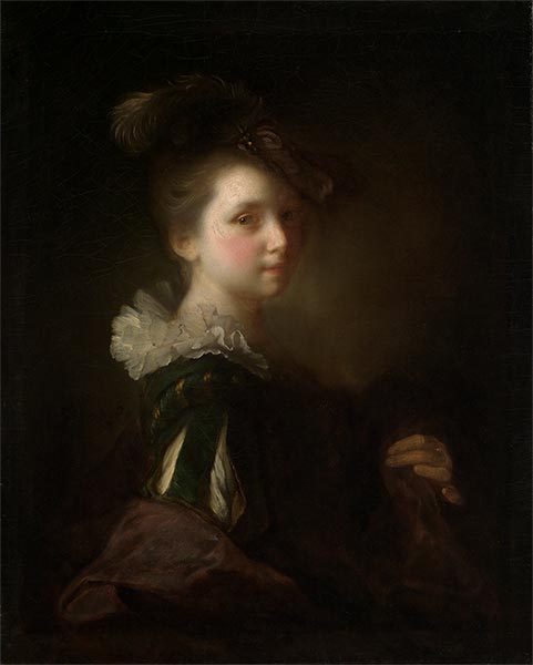 Mädchen in spanischem Kostüm, c.1730 von Alexis Grimou | Leinwand-Kunstdruck