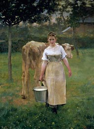 Manda Lametrie, Farm Girl, 1887 by Alfred Roll | Painting Reproduction