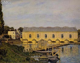The Machine at Marley, 1873 by Alfred Sisley | Painting Reproduction