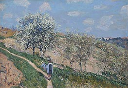 Spring in Bougival, c.1873 by Alfred Sisley | Painting Reproduction