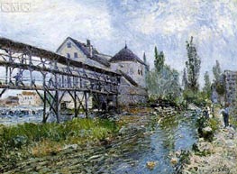 Provencher's Mill at Moret, 1883 by Alfred Sisley | Painting Reproduction