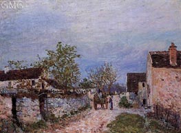 A Street in Veneux, 1883 by Alfred Sisley | Painting Reproduction