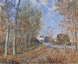 Road at the Forest Fringe (Forest of Fontainebleau near Moret-sur-Loing), 1883 by Alfred Sisley | Painting Reproduction