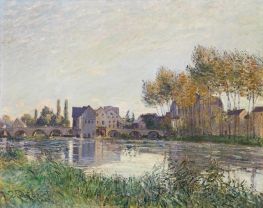 Moret at Sunset, 1888 by Alfred Sisley | Painting Reproduction