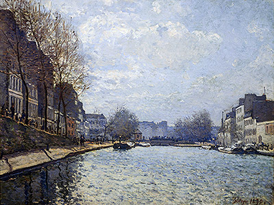 View of the Canal St. Martin, 1870 by Alfred Sisley | Painting Reproduction