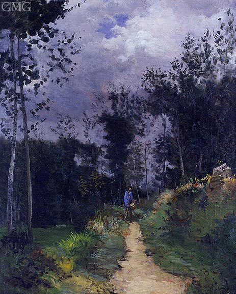 Feldhüter im Wald von Fontainebleau, c.1870 | Alfred Sisley | Gemälde Reproduktion