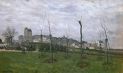 View of Montmartre from the Cite des Fleurs, 1869 by Alfred Sisley | Painting Reproduction