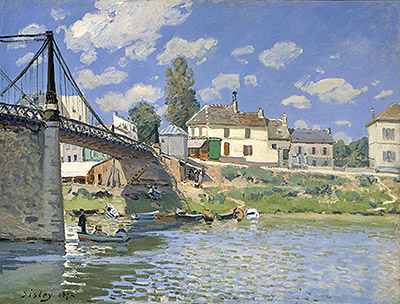 The Bridge at Villeneuve la Garenne, 1872 by Alfred Sisley | Painting Reproduction