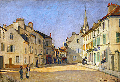 Square in Argenteuil (rue de la Chaussee), 1872 | Alfred Sisley | Gemälde Reproduktion