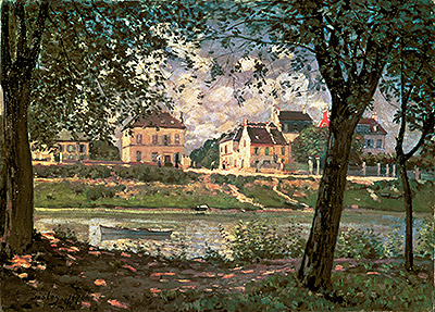 Villeneuve-la-Garenne (Village on the Seine), 1872 by Alfred Sisley | Painting Reproduction