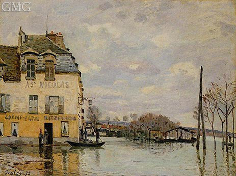 Flood at Port-Marly, 1872 by Alfred Sisley | Painting Reproduction