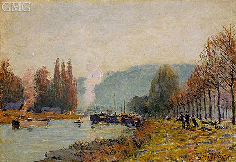 The Seine at Bougival, 1873 by Alfred Sisley | Painting Reproduction