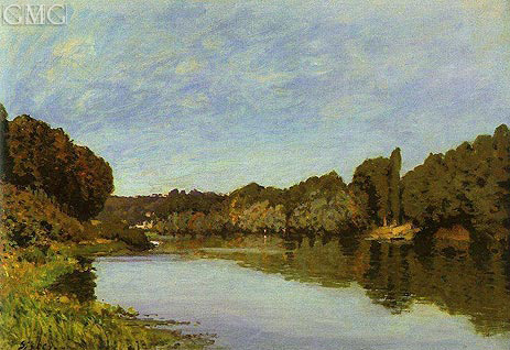 The Seine at Bougival, 1873 by Alfred Sisley | Painting Reproduction