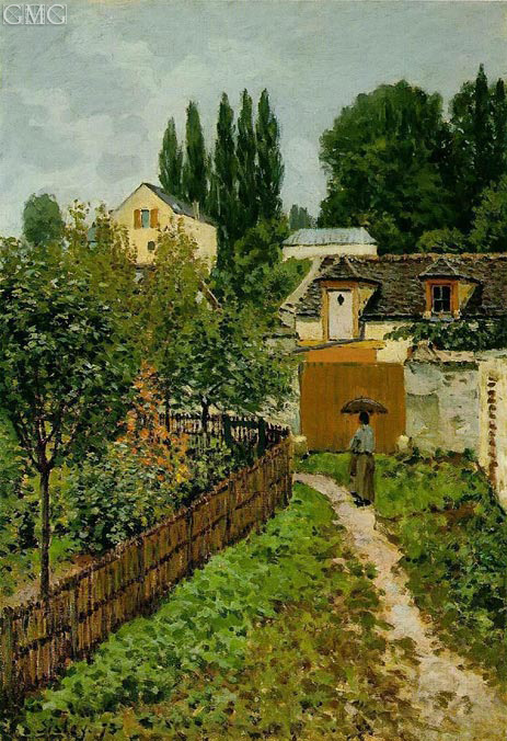 Garden Path in Louveciennes (Chemin de l'Etarch), 1873 | Alfred Sisley | Gemälde Reproduktion