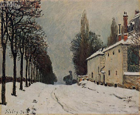 The Road to Louveciennes in Winter, 1874 | Alfred Sisley | Painting Reproduction