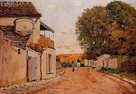 Straße in Louveciennes (Rue de la Princesse) | Alfred Sisley | Gemälde Reproduktion