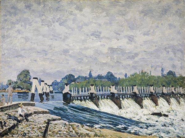 Molesey Weir Hampton Court, 1874 | Alfred Sisley | Painting Reproduction