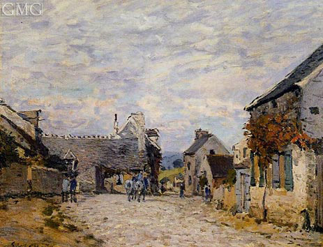 Dorfstraße, Louveciennes | Alfred Sisley | Gemälde Reproduktion