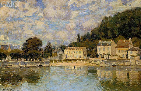Horses Being Watered at Marly-le-Roi, 1875 | Alfred Sisley | Painting Reproduction