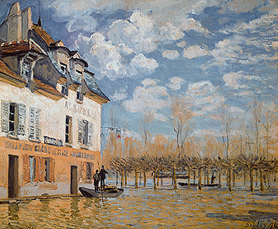 The Boat in the Flood, Port-Marly, 1876 | Alfred Sisley | Painting Reproduction