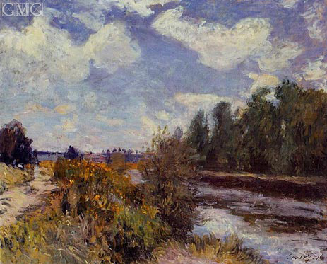 The Seine at Bougival, 1876 | Alfred Sisley | Painting Reproduction