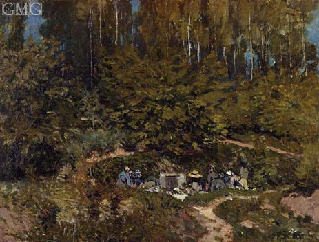 Wäscherinnen, 1876 von Alfred Sisley | Gemälde-Reproduktion
