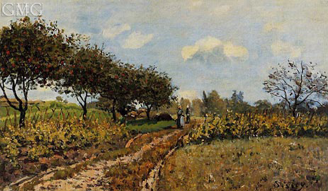 Der Weg auf dem Land, 1876 von Alfred Sisley | Gemälde-Reproduktion