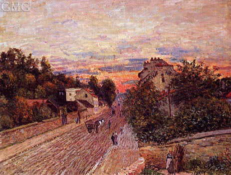 Sonnenuntergang bei Port-Marly, 1876 von Alfred Sisley | Gemälde-Reproduktion