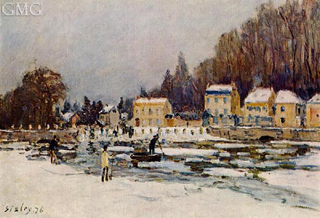 Die verstopfte Seine bei Port-Marly, 1876 von Alfred Sisley | Gemälde-Reproduktion