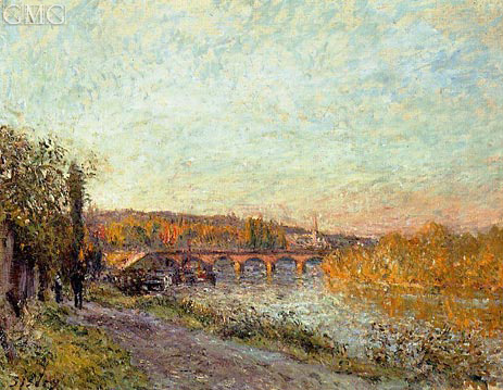 Die Sèvres-Brücke, 1877 von Alfred Sisley | Gemälde-Reproduktion