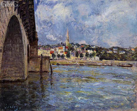 Die Brücke bei Saint-Cloud, 1877 von Alfred Sisley | Gemälde-Reproduktion