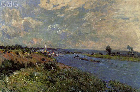 Die Seine bei Saint-Cloud, 1877 von Alfred Sisley | Gemälde-Reproduktion