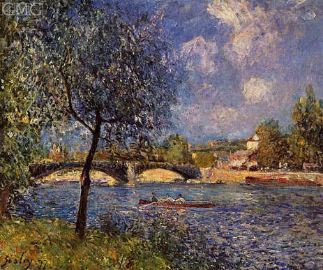 Ruderer, 1877 von Alfred Sisley | Gemälde-Reproduktion