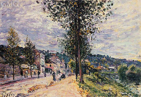Street Entering the Village, 1880 | Alfred Sisley | Painting Reproduction