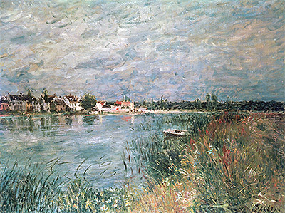 The River Banks at Saint-Mammes, 1880 | Alfred Sisley | Painting Reproduction