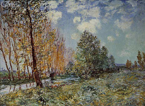 By the River, 1881 | Alfred Sisley | Gemälde Reproduktion