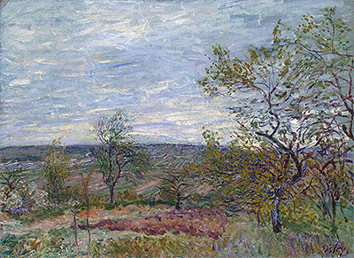 Windy Day at Veneux, 1882 | Alfred Sisley | Painting Reproduction