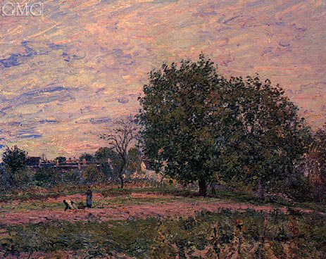 Walnut Trees, Sunset - Early Days of October, 1882 | Alfred Sisley | Painting Reproduction