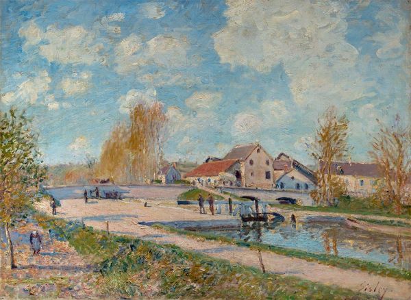 The Bourgogne Lock at Moret, Spring, 1882 | Alfred Sisley