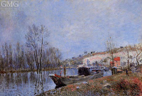 The Banks of the Loing towards Moret, 1883 | Alfred Sisley | Painting Reproduction