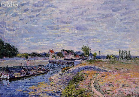 The Saint-Mammes Dam, 1885 | Alfred Sisley | Painting Reproduction