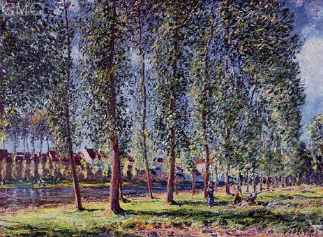 A Lane of Poplars at Moret, 1888 | Alfred Sisley | Painting Reproduction