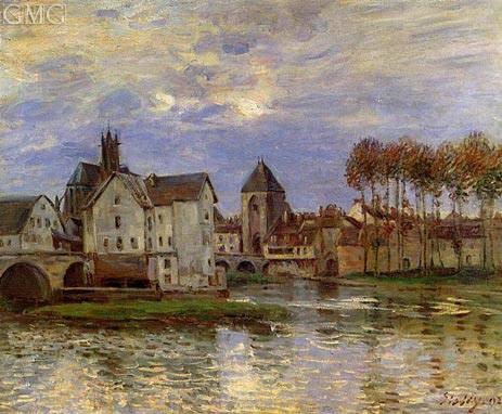 The Moret Bridge at Sunset, 1892 | Alfred Sisley | Painting Reproduction