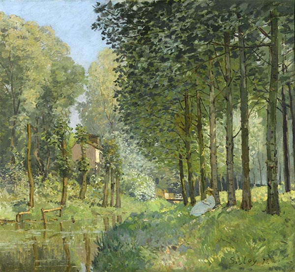 Am Bach rasten. Rand des Waldes, 1878 | Alfred Sisley | Gemälde Reproduktion