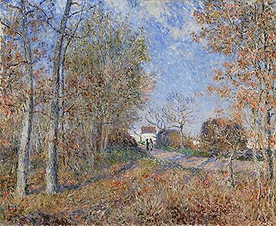 Road at the Forest Fringe (Forest of Fontainebleau near Moret-sur-Loing), 1883 | Alfred Sisley | Painting Reproduction