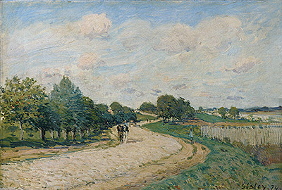 The Road to Mantes, 1874 | Alfred Sisley | Gemälde Reproduktion